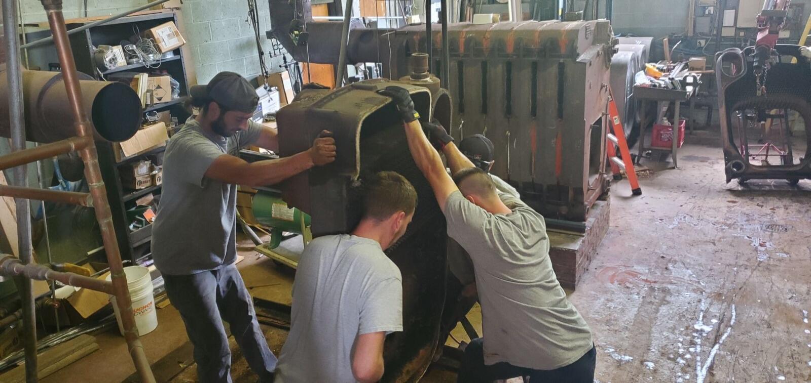 Removing old boiler sections