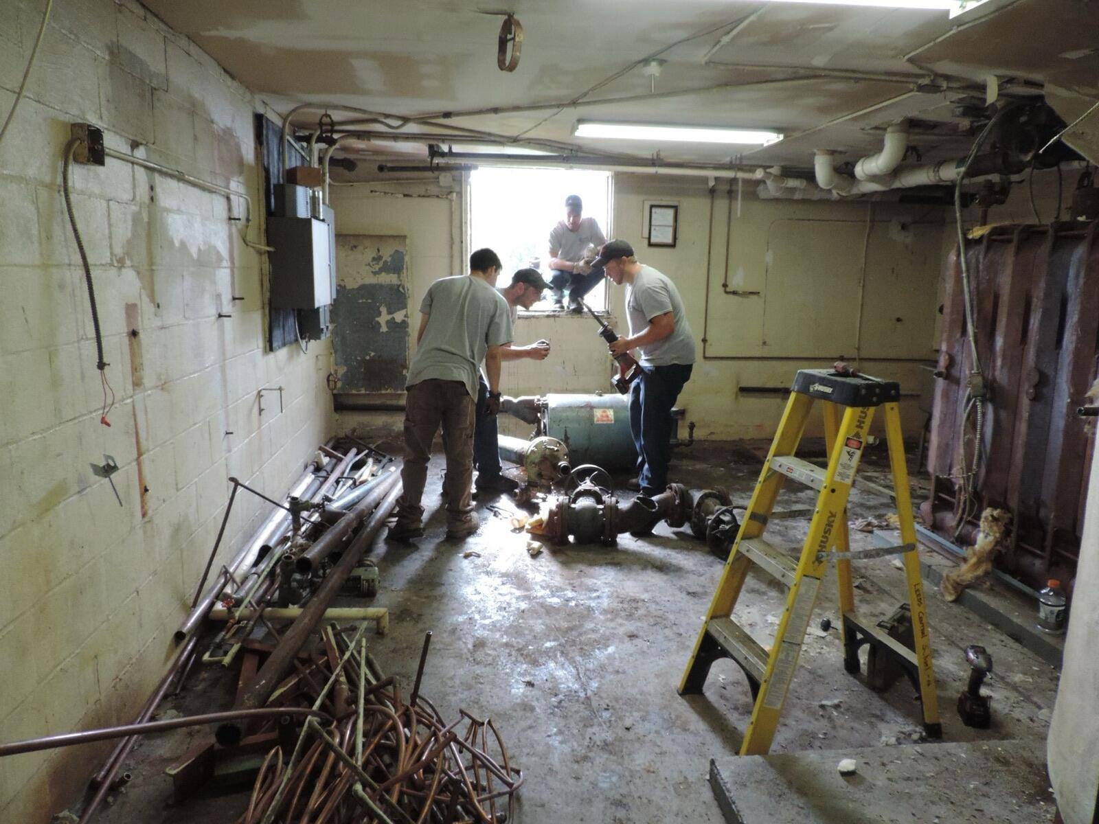 Removing the old heating systems